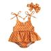 Dewadbow Newborn Baby Girl Casual Floral Elastic Lace-Up Sling Romper Dress