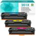 201X 201A Toner Cartridges Compatible for HP CF400X CF400A Color Laserjet Pro M252dw M277dw CF401X CF402X CF403X M252 M277 Printer Ink(Cyan Magenta Yellow 3-Pack)