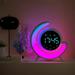 G-Shaped Bluetooth Speaker Bedside Lamp Desktop Ornament Wireless Charger Karaoke RGB Colorful Ambient Lights Digital Display Alarm Clock