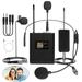 UHF Wireless Lavalier Microphone System Lapel Headset Mic Receiver Rechargeable