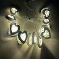 Valentine s Day Wooden Heart String Lights LED Fairy Lights Hanging Wood Love Lights Lamp Battery Operated Valentine s Day Decorations for Bedroom Festival Birthday Wedding
