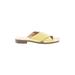 Mi.Im Sandals: Slip-on Chunky Heel Boho Chic Yellow Shoes - Women's Size 7 - Open Toe