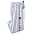 Men's Big & Tall Champion® fleece logo pants by Champion in Oatmeal Heather (Size 3XLT)