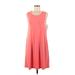 AB Studio Casual Dress - A-Line Scoop Neck Sleeveless: Pink Print Dresses - Women's Size Medium