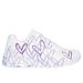 Skechers Girl's JGoldcrown: Uno Lite - Spread the Love Sneaker | Size 13.0 | White/Light Purple | Synthetic | Machine Washable