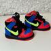 Nike Shoes | Nike Infant Like New Dunk Hightop Sneaker Tennis Shoes Size 2 Bright Colors | Color: Blue/Red | Size: 2bb