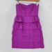 J. Crew Dresses | J Crew Dress Womens 0 Purple Cotton Ruffle Tiered Strapless Mini Party Cocktail | Color: Purple | Size: 0