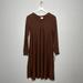 Lularoe Dresses | Lularoe Women Xs Brown Emily Sweater Knit Dress Long Sleeve V Neck Pockets | Color: Brown | Size: Xs