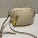 J. Crew Bags | J Crew Signet Cream Pebbled Leather Small Square Crossbody Bag Purse Handbag | Color: Cream | Size: 8”X6”X3”
