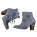 Anthropologie Shoes | Anthropologie Howsty Marci Fringe Ankle Boots Eu 37 | Color: Gray | Size: 37eu