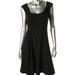 Nine West Dresses | Nine West Scoop Neck Pleated A-Line Dress Black Size 2 | Color: Black | Size: 2