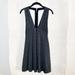 Free People Dresses | Free People Black Shimmer Dance Of The Night V-Neck Mini Dress Xs | Color: Black/Silver | Size: Xs