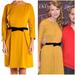 Anthropologie Dresses | Girls From Savoy Mustard Yellow Velvet Belt Fit & Flare Dress Women's Size Med | Color: Brown/Yellow | Size: M