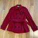 Burberry Jackets & Coats | Nwot Burberry Wool And Cashmere Peplum Coat | Color: Red | Size: 6