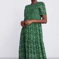 Zara Dresses | Nwot Zara Floral Green Summer Maxi Summer Dress | Color: Green/White | Size: S