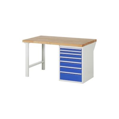 PROREGAL Werkbank Serie 7000 - Modell 7517 | HxBxT 84x150x90cm | 7x Schublade | Schubladenmaße 2x60 + 2x90 + 2x120 + 1x180mm Image