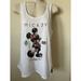 Disney Tops | Disney Collection By Neff White Mickey Mouse Floral Racerback Tank Top Size Xs | Color: Black/White | Size: Xs