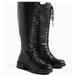 Torrid Shoes | New In Box Torrid Knee High Black Combat Laceup Zipper Boots Size 7.5 Wide Calf | Color: Black | Size: 7.5au