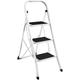 MantraRaj 3 Step Ladder Folding Step Stool Multi-Use for Household, Kitchen, Office Heavy Duty Handgrip Anti Slip Pedal Sturdy Lightweight Folding Step Ladder Easy to Store Stepladder (3 Step - White)