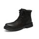 SUKORI Mens Boots Mens Boot Fashion Winter Boot Men Leather High Boot Homme Ankle Boot Warm Waterproof Chunky Boot (Color : Black fur 4-5, Size : Size 7-US)