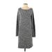 Gap Casual Dress - Sweater Dress: Gray Marled Dresses - Women's Size Small Tall