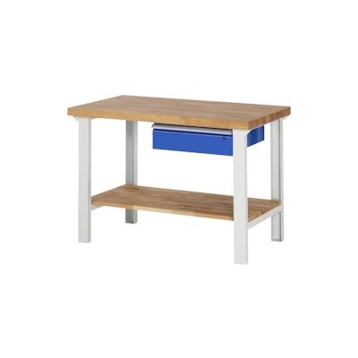 PROREGAL Werkbank Serie 7000 - Modell 7001 | HxBxT 84x125x70cm | 1x Schublade + Ablageboden | Schubladenmaße 1x150mm Image