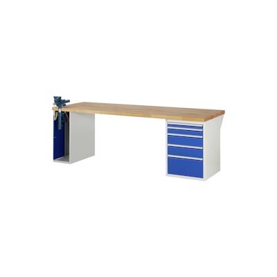 PROREGAL Werkbank Serie 7000 - Modell 7511 | HxBxT 84x250x90cm | 5x Schublade + 1x Schrank | Schubladenmaße 1x60 + 1x90 + 2x150 + 1x270mm Image