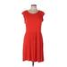 Old Navy Casual Dress - Fit & Flare: Red Solid Dresses - Women's Size Large