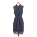 db established 1962 Casual Dress - Shirtdress Collared Sleeveless: Blue Dresses - Women's Size 4