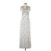 Max Studio Casual Dress V Neck Sleeveless: Silver Marled Dresses - Women's Size Large