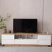 Latitude Run® TV stand for TVs up to 80", Media Console w/ Multi-Functional Storage Wood in Brown | 16.27 H x 70.35 W x 14.55 D in | Wayfair