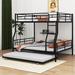 Isabelle & Max™ Alvilde Full XL over Queen Standard Bunk Bed w/ Trundle by Isabelle & Max Metal in Black | 65.3 H x 63 W x 83 D in | Wayfair