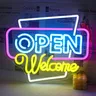 Enseignes au néon Open Welcome pour décoration murale enseigne ouverte avec USB 62 enseignes au