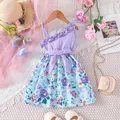 Robe à volants floraux pour enfants robes de princesse pour enfants bébé fille anniversaire été