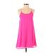 Naked Zebra Casual Dress - A-Line: Pink Solid Dresses - Women's Size Small