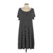 Old Navy Casual Dress - A-Line Scoop Neck Short sleeves: Black Print Dresses - Women's Size Large