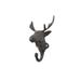 Cast Iron Moose Head Decorative Metal Wall Hooks 7" - 4" L x 2" W x 7" H