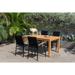 Amazonia Panhue FSC Teak Wood and Aluminum Outdoor Patio DIning Set