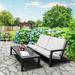 2-Piece Dark Gray Aluminum Patio Conversation Set with Coffee Table and Gray Cushions