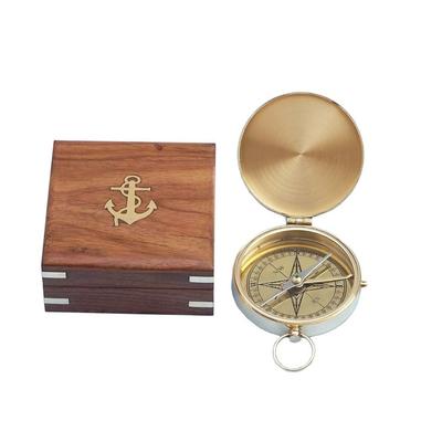 Antique Brass Gentlemen's Compass w/ Rosewood Box - 4