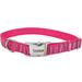 Ribbon Adjustable Dog Collar with Metal Buckle Pink Flamingo Stripe Small/Medium - 5/8 x 12 -18