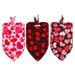 3PCS Dog Bandana Valentine s Day Pet Supplies Love Pet Dog Bandanas Scarf Dog Accessories-F