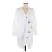 ASOS Casual Dress - Shift V Neck Long sleeves: White Print Dresses - New - Women's Size 6