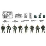 8PCS Army Men Action Figures Soldiers Toys with Weapon Movable Joints SWAT Patrol Team Play Set
