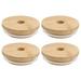 4 Pcs Can Covers Beer Tea Cup Lid Glass Jar Lids Wood Lid Straw Holes Mason Jar Bamboo Lid Seal Bamboo Wooden