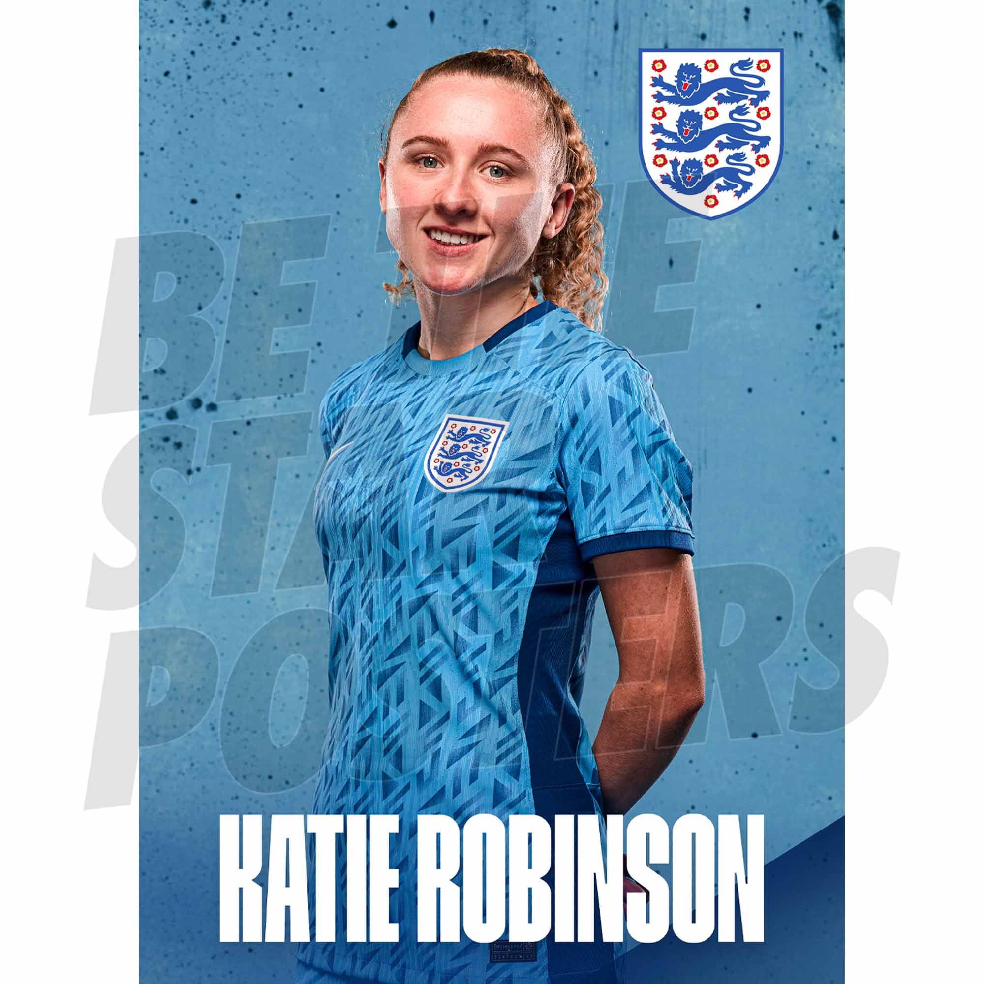 England Katie Robinson Headshot Auswärtsposter A3
