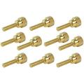 10 Pack 10-32 X 3/4 Inch Threads Solid Brass Knurled Thumb Screws Knobs With Straight Shoulders Right-Hand Threads SAE Flat Tip Uncoated (10-32 X 3/4 Inch Long Threads)