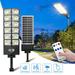 Solar Lights Outdoor - 360 LED Motion Sensor Security Lights with Remote Control 3 Lighting Modes Solar Flood Lights for Outside Garage Yard 4 Pack