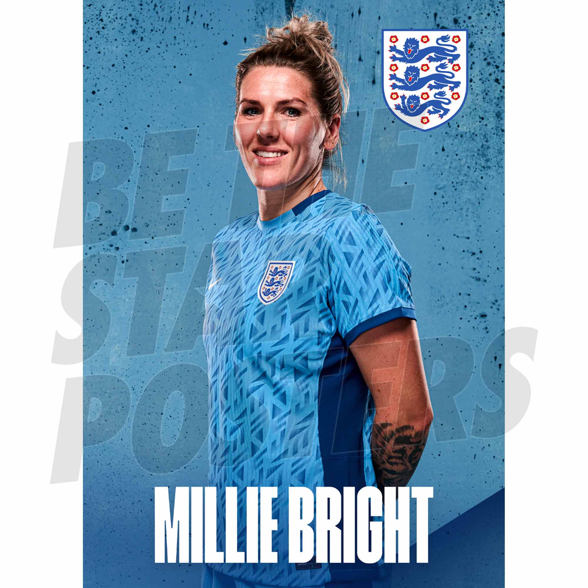 England Millie Bright Headshot Auswärtsplakat A3 Image