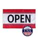 3Ft X 5Ft Red Open Flag - Knitted Polyester With Canvas Header And 2 Metal Grommets - Single-Reverse Print With 100% Visibility Both Sides - Printed In